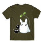 Chibi -Totoro and susuwatari Army Men's T-shirt for Anime, My Neighbour Totoro