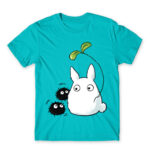 Chibi -Totoro and susuwatari Atoll Blue Men's Tee for Anime, My Neighbour Totoro