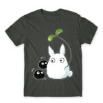 Chibi -Totoro and susuwatari Dark Grey Men's T-shirt for Anime, My Neighbour Totoro