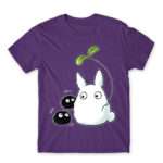 Chibi -Totoro and susuwatari Dark Purple Men's T-shirt for Anime, My Neighbour Totoro