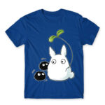 Chibi -Totoro and susuwatari Royal Blue Men's T-shirt for Anime, My Neighbour Totoro