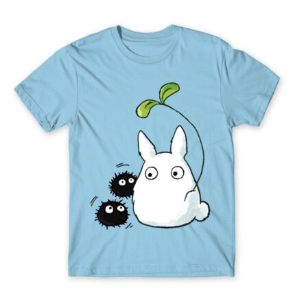 Chibi -Totoro and susuwatari Sky Blue Men's Tee for Anime, My Neighbour Totoro