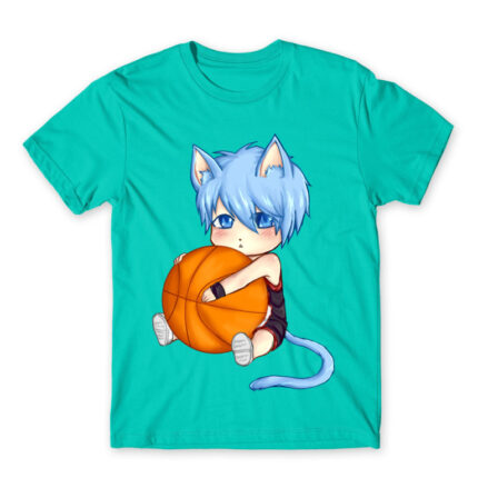 ChibiNeko Kuroko Turquoise Men's Tee for Anime, Kuroko S Basketball