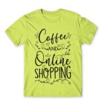 Coffee and Online Shopping Apple Green Men's Tee for Funny, Shopping