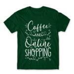 Coffee and Online Shopping Bottle Green Men's T-shirt for Funny, Shopping