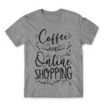 Coffee and Online Shopping Grey Melange Men's Tee for Funny, Shopping