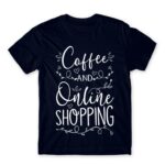 Coffee and Online Shopping Navy Men's T-shirt for Funny, Shopping