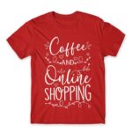 Coffee and Online Shopping Red Men's T-shirt for Funny, Shopping