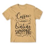 Coffee and Online Shopping Sand Men's T-shirt for Funny, Shopping