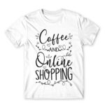 Coffee and Online Shopping White Men's T-shirt for Funny, Shopping