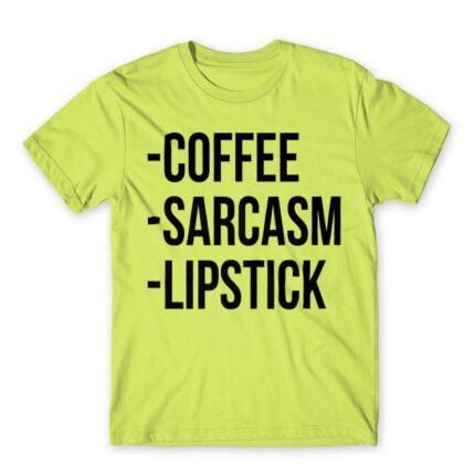 Coffee, sarcasm, lipstick Apple Green Men's T-shirt for Funny, Sarcastic Humour