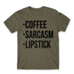 Coffee, sarcasm, lipstick Zinc Men's Tee for Funny, Sarcastic Humour