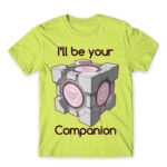 Companion Cube Apple Green Men's T-shirt for Anime, Portal