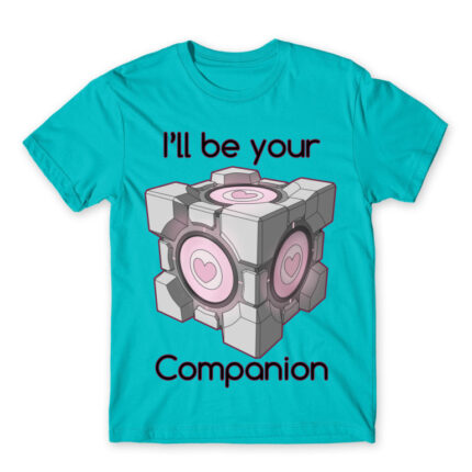 Companion Cube Atoll Blue Men's T-shirt for Anime, Portal
