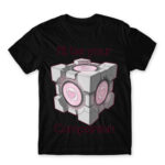Companion Cube Black Men's Tee for Anime, Portal