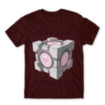 Companion Cube Burgundy Men's Tee for Anime, Portal