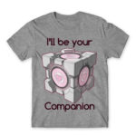 Companion Cube Grey Melange Men's Tee for Anime, Portal