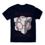 Companion Cube Navy Men's Tee for Anime, Portal