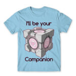 Companion Cube Sky Blue Men's T-shirt for Anime, Portal