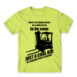 Cool kid on a forklift Apple Green Men's Tee for Forklift Driver, Work