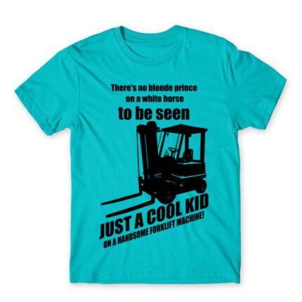 Cool kid on a forklift Atoll Blue Men's Tee for Forklift Driver, Work