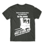 Cool kid on a forklift Dark Grey Men's Tee for Forklift Driver, Work