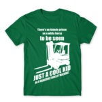 Cool kid on a forklift Kelly Green Men's Tee for Forklift Driver, Work