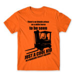 Cool kid on a forklift Orange Men's T-shirt for Forklift Driver, Work