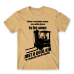 Cool kid on a forklift Sand Men's T-shirt for Forklift Driver, Work