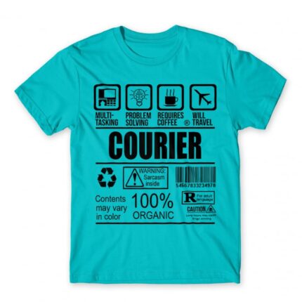 Courier facts Atoll Blue Men's T-shirt for Courier, Work