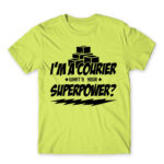 Courier superpower Apple Green Men's T-shirt for Courier, Work