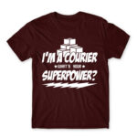 Courier superpower Burgundy Men's T-shirt for Courier, Work