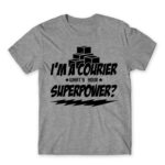 Courier superpower Grey Melange Men's Tee for Courier, Work