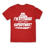 Courier superpower Red Men's T-shirt for Courier, Work