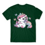 Cute Little Unicorn Bottle Green Men's T-shirt for Anime, Original Art