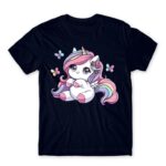 Cute Little Unicorn Navy Men's Tee for Anime, Original Art