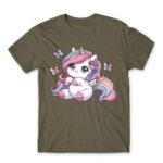 Cute Little Unicorn Zinc Men's T-shirt for Anime, Original Art