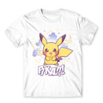 Cute Pika White Men's T-shirt for Anime, Pokemon