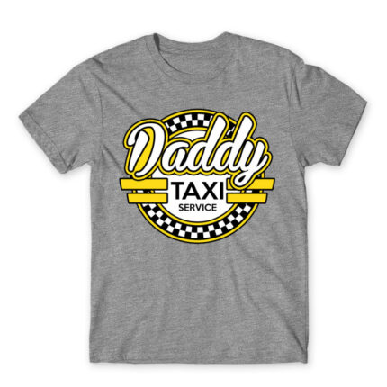 Daddy Taxi Service Grey Melange Men's T-shirt for Taxi Driver, Work