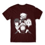 Dark Team Naruto Burgundy Men's T-shirt for Anime, Naruto