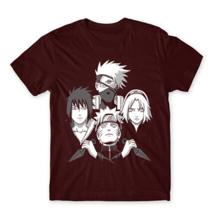 Dark Team Naruto Burgundy Men's T-shirt for Anime, Naruto