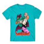 Darkstalkers Morrigan Aensland Atoll Blue Men's T-shirt for Anime, Original Character