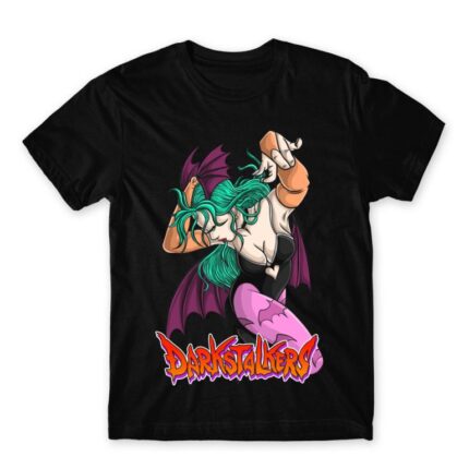Darkstalkers Morrigan Aensland Black Men's T-shirt for Anime, Original Character