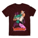 Darkstalkers Morrigan Aensland Burgundy Men's T-shirt for Anime, Original Character