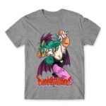 Darkstalkers Morrigan Aensland Grey Melange Men's T-shirt for Anime, Original Character