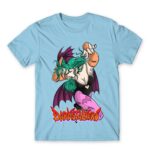 Darkstalkers Morrigan Aensland Sky Blue Men's Tee for Anime, Original Character
