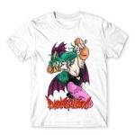 Darkstalkers Morrigan Aensland White Men's T-shirt for Anime, Original Character