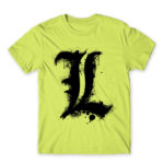 Death Note L Apple Green Men's Tee for Anime, Death Note