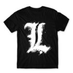 Death Note L Black Men's T-shirt for Anime, Death Note