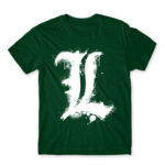 Death Note L Bottle Green Men's T-shirt for Anime, Death Note